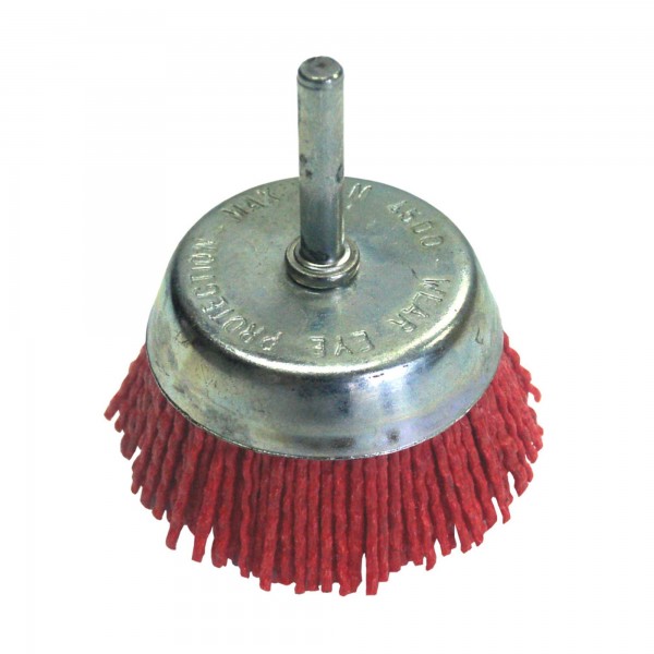 Cepillo nylon abr. taza  75 mm.  e-6mm.