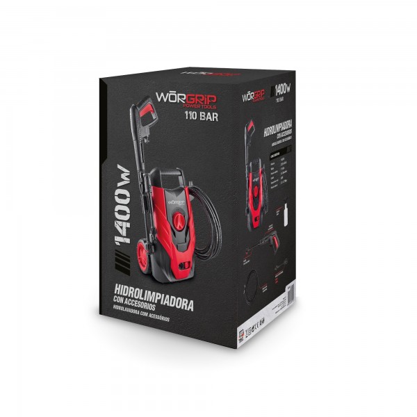 Hidrolimpiadora worgrip 1400w. 110 bar.