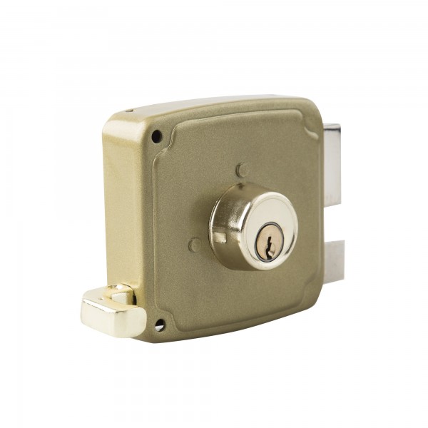 Cerradura t/ucem dorada 100mm.der.serr.