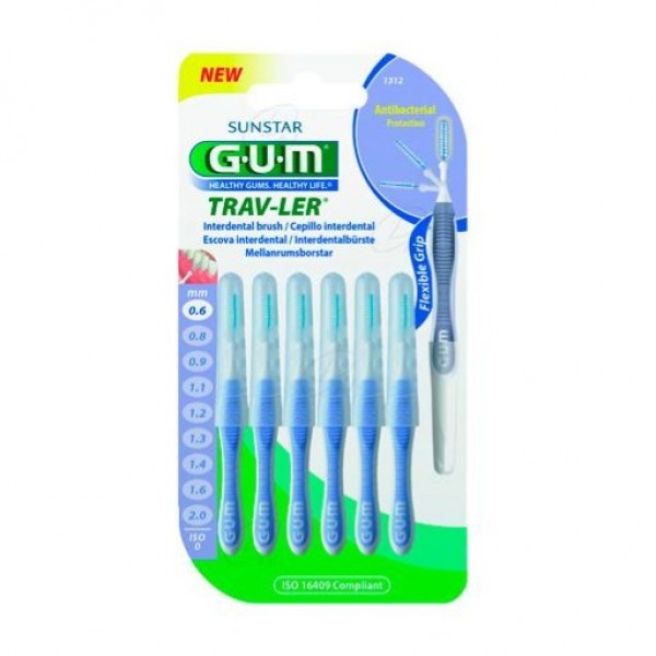 GUM Cepillo Interdental Trav-ler 1312 0,6mm 6 Unidades