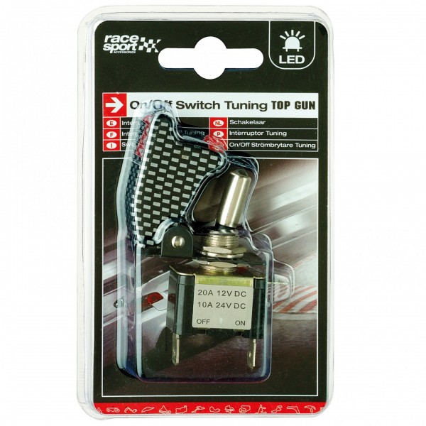 INTERRUPTOR TUNING TOP-GUN. CARBONO CON LED