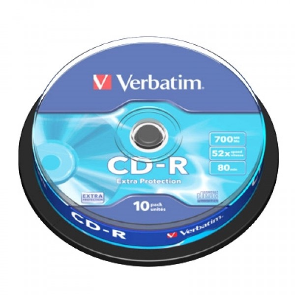 Verbatim cd-r 700mb 52x tarrina 10uds
