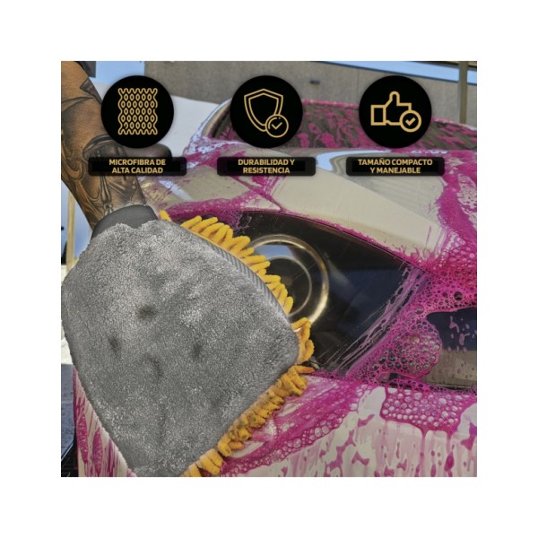 Guante de Lavado Premium de Microfibra Billionaire Cuida la Carrocería Sin Arañazos Manopla de Secado y Lavado 26x18 cm