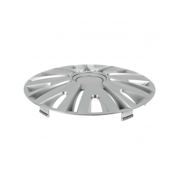 Juego de 4 Tapacubos de 16 Pulgadas Diseño Illinois Silver, Acabado Cromado y ABS Resistente a Fuertes Impactos