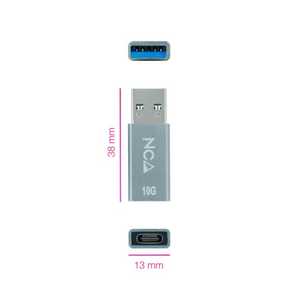 Nanocable adaptador usb-a/m 3.1 gen2 a usb-c/h