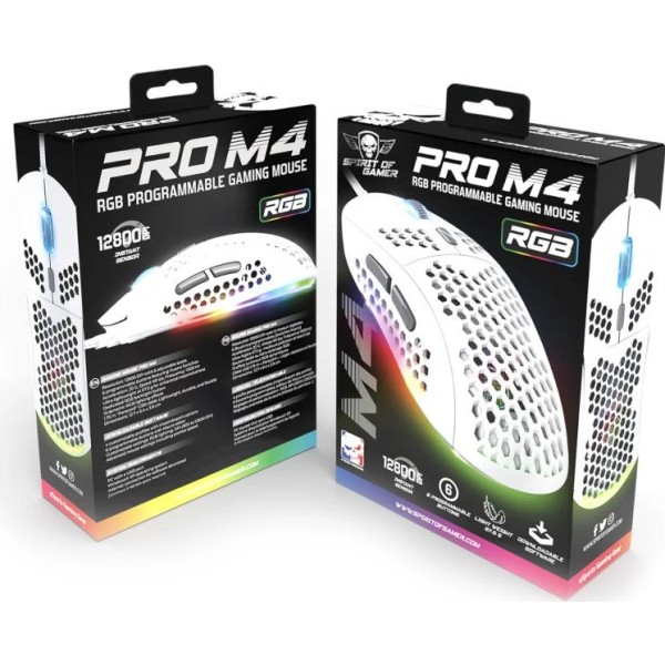 Spirit of gamer ratón pro m4 white