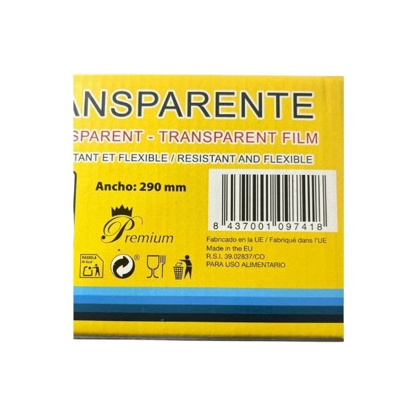 Premium film transparente tamaño industrial