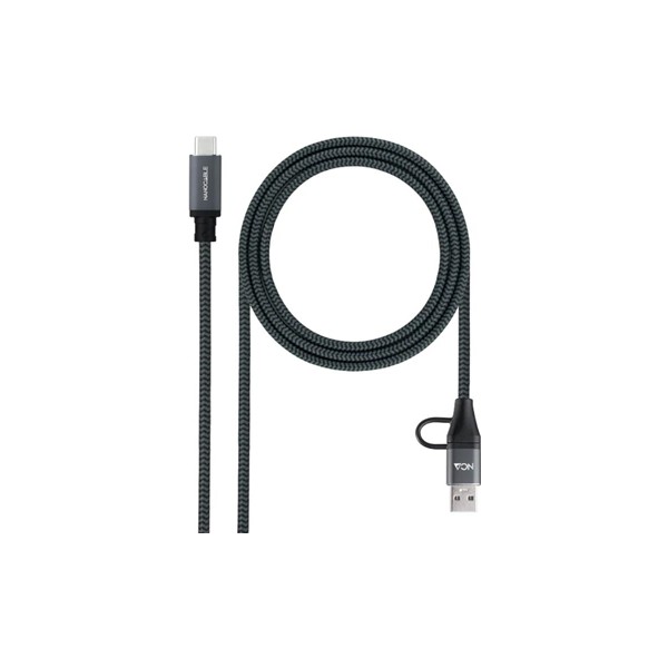 Nanocable cable usb3.2 100w usb-c+a/usb-c 2 m